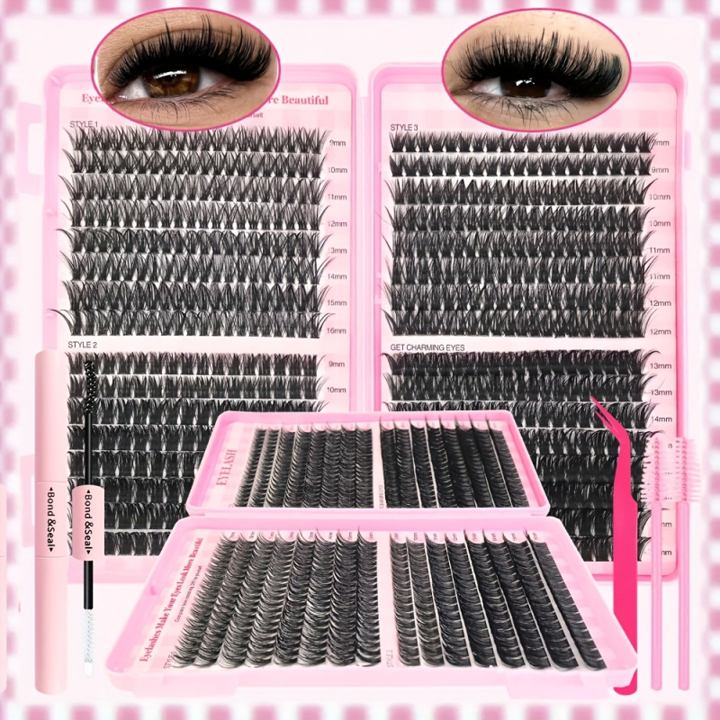 Eyelash Extension Volume Styles - 30/40/50/60/80/100D، سميكة 9-16 مللي متر الوردي