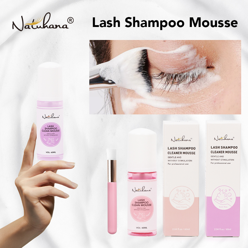 Eyelash Extension Wash Kit - Natuhana 60 مللي رمش تمديد شامبو