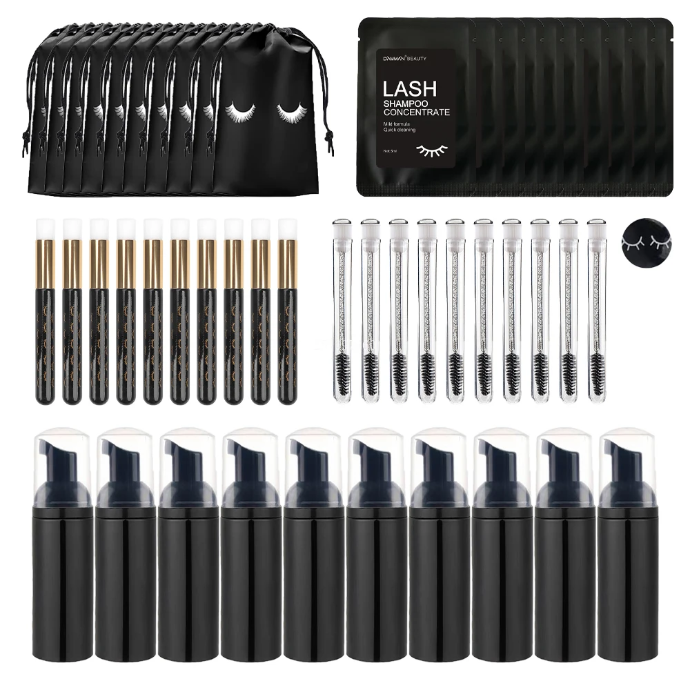 Eyelash Extension Wash Kit - 50/25 قطعة مزيل تمديد الرموش مع
