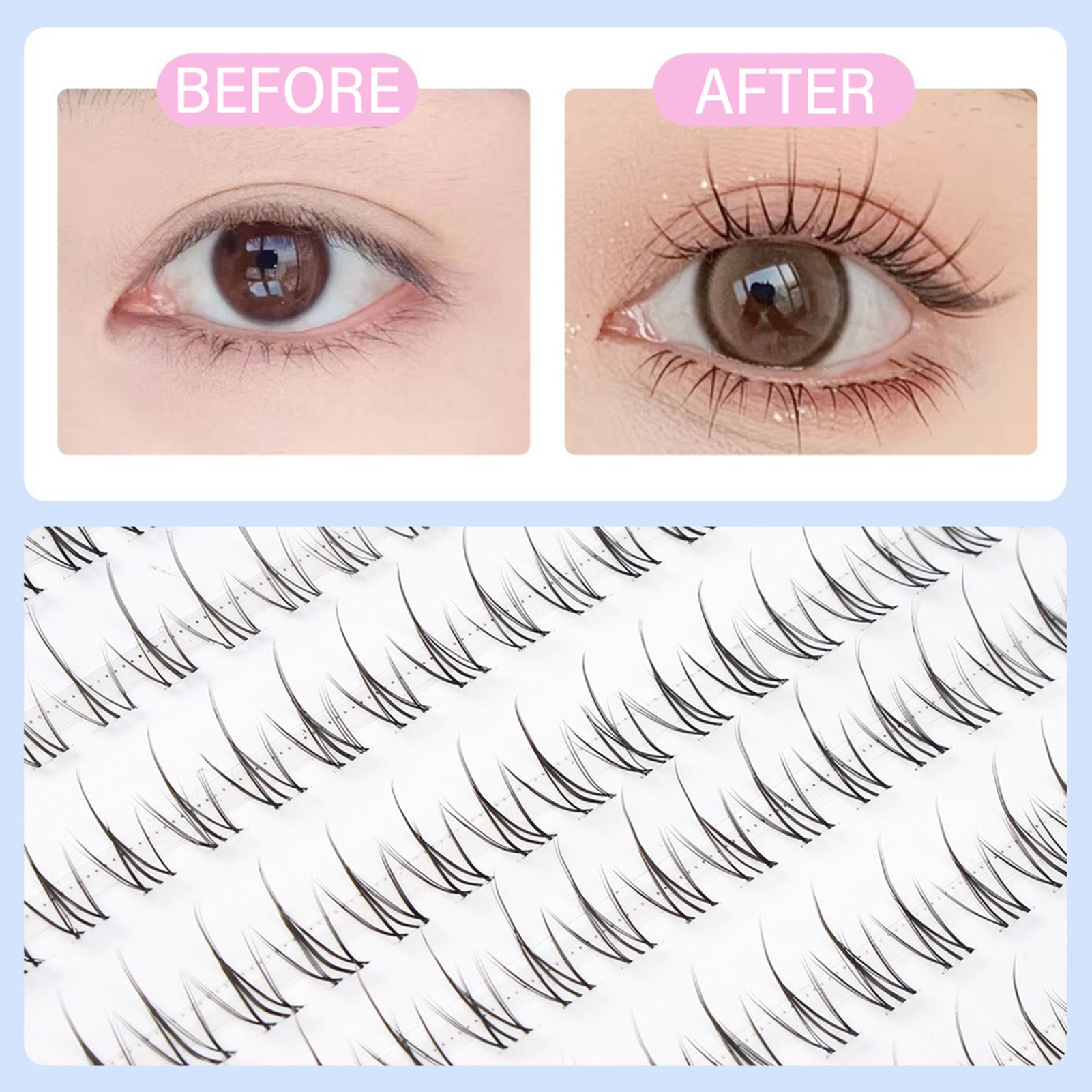 رموش فردية من Wispy رموش صناعي - مراجعة Eyelash Extension Korean وسعره