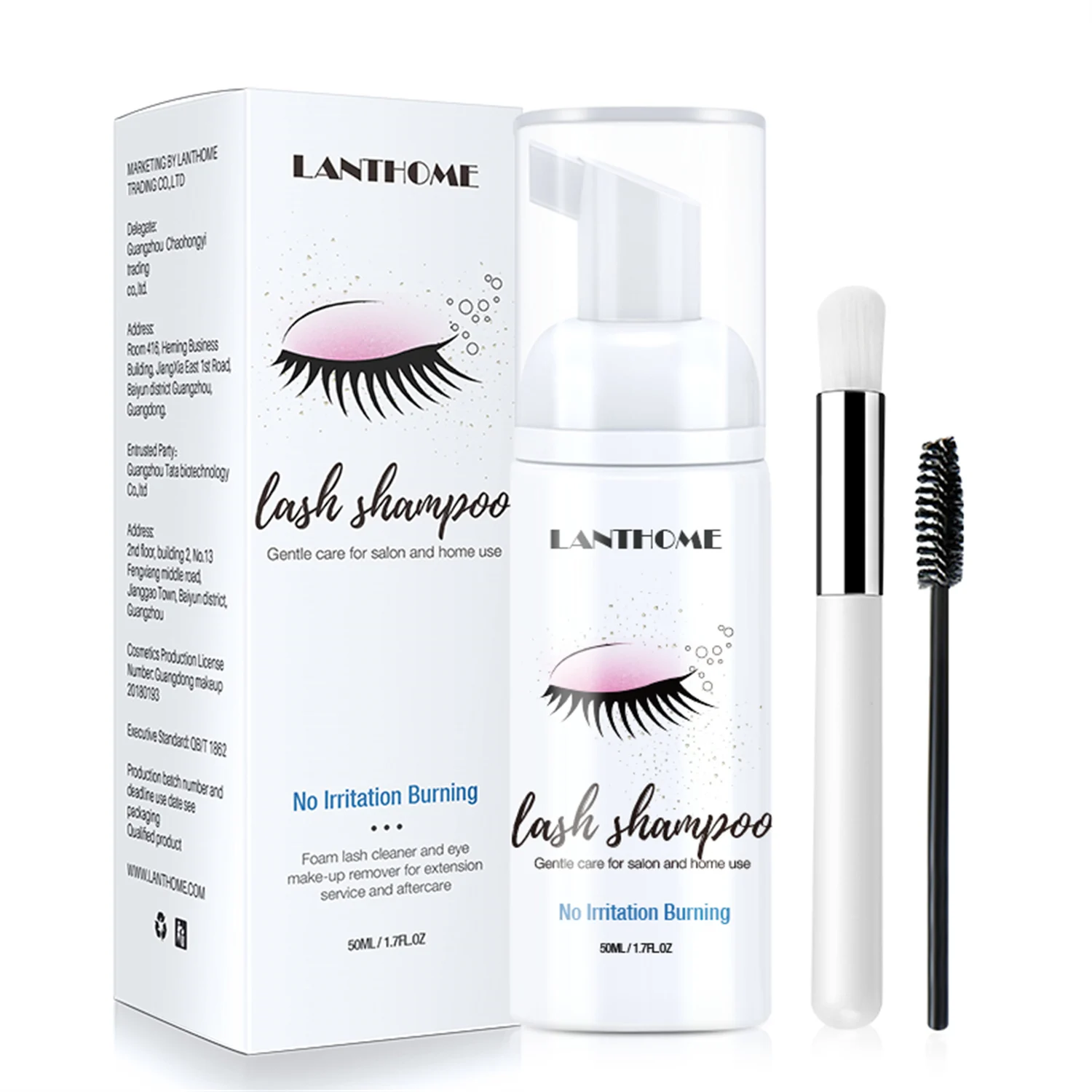 50 مللي Lanthome رمش تمديد شام - مراجعة Eyelash Extension Wash Kit وسعره