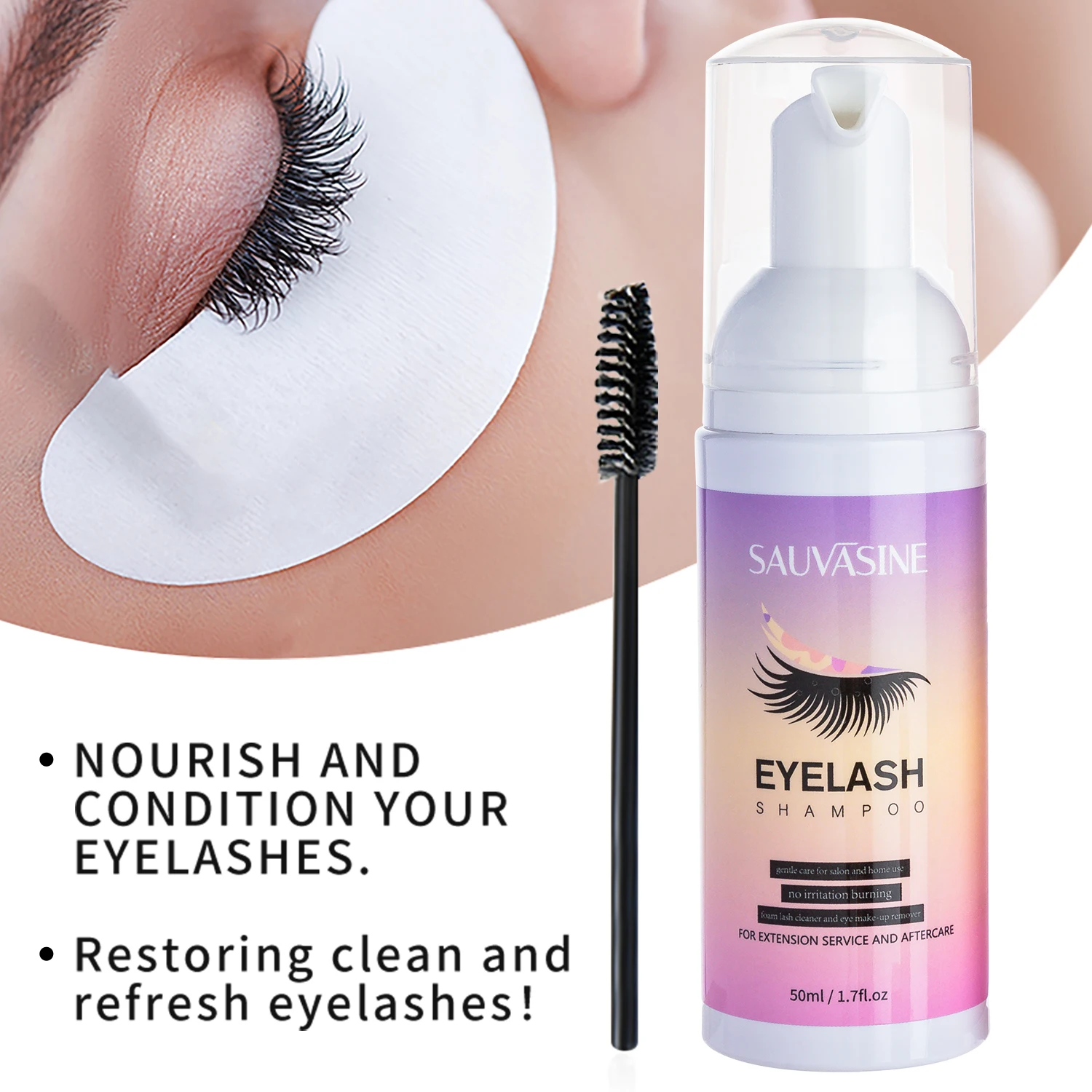 5/10 قطعة 50 مللي رمش تمديد شا - مراجعة Eyelash Extension Wash Kit وسعره