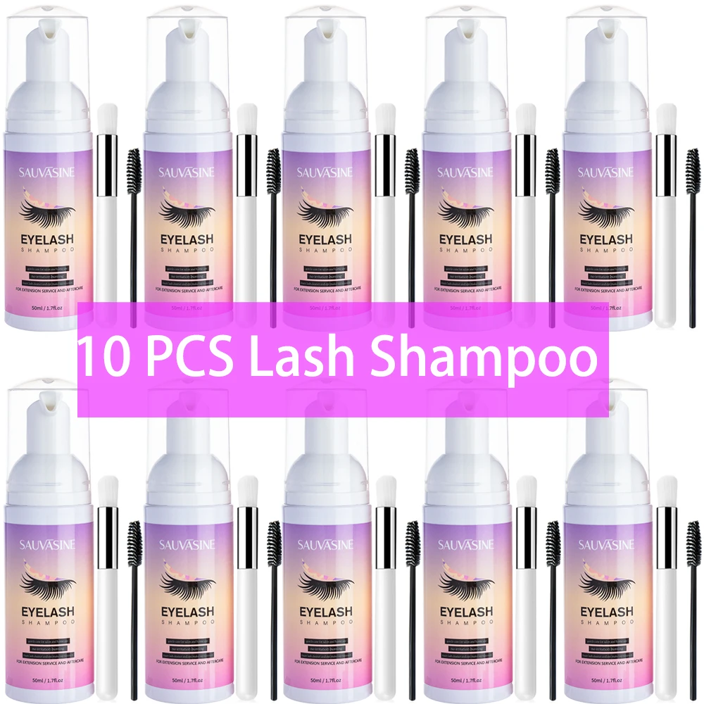 5/10 قطعة 50 مللي رمش تمديد شا - مراجعة Eyelash Extension Wash Kit وسعره