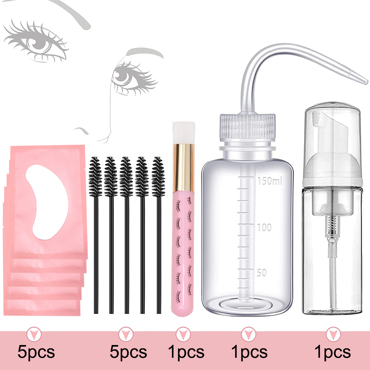 مجموعة تنظيف وصلات الرموش ، فر - مراجعة Eyelash Extension Wash Kit وسعره