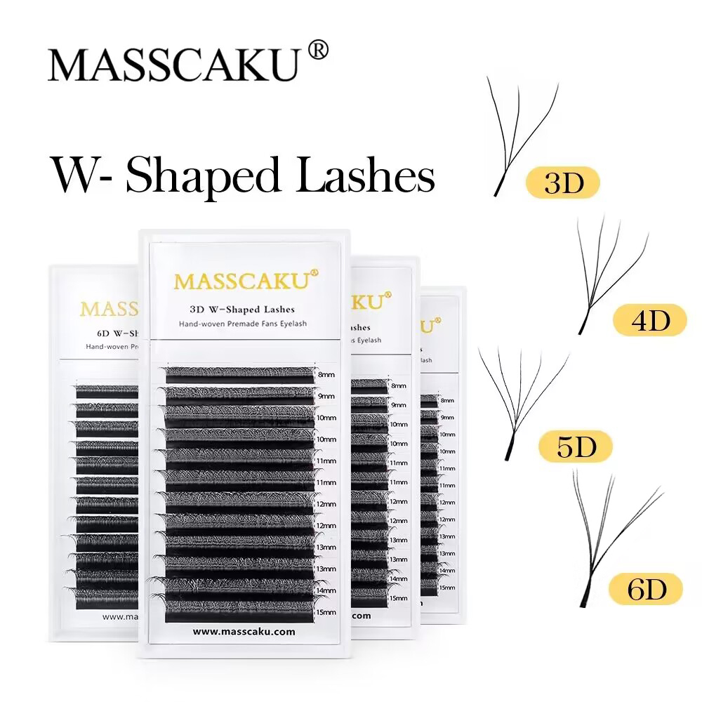 MASSCAKU W شكل بلوم رمش ملحقات - مراجعة Eyelash Extension Volume Styles وسعره